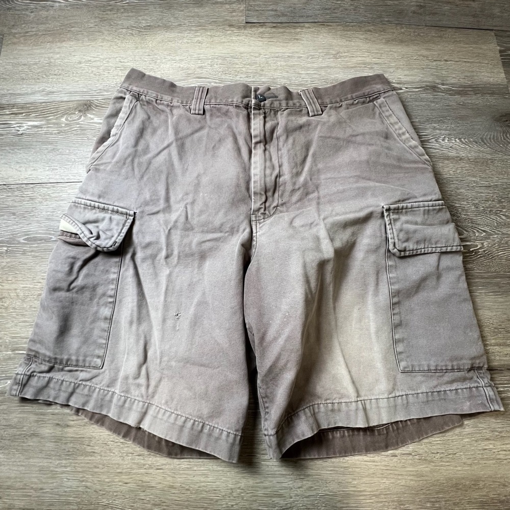 Gap Cargo Shorts Mens 38 Brown Canvas Utility Workwear Vintage Relaxed Fit